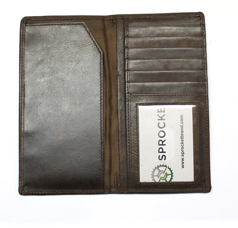 Brown Genuine Cowhide Checkbook Wallet - Rodeo Style, Handmade By Amish Craftsmen, 6 Card Slots - View #4