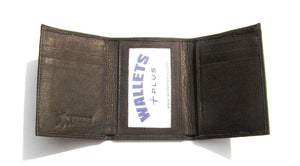 Super Soft Geniune Leather Trifold Wallet - Black