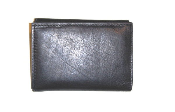 Super Soft Geniune Leather Trifold Wallet - Black