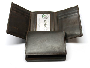 Sprocket Brand RFID Protected Trifold -  Dark Brown Leather